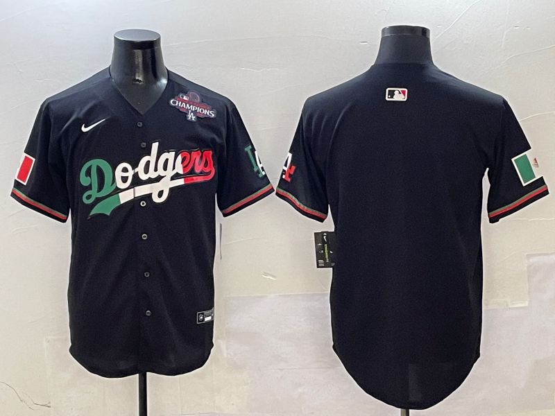 Men Los Angeles Dodgers Blank Black Mexico Second generation Nike 2025 MLB Jersey style 2